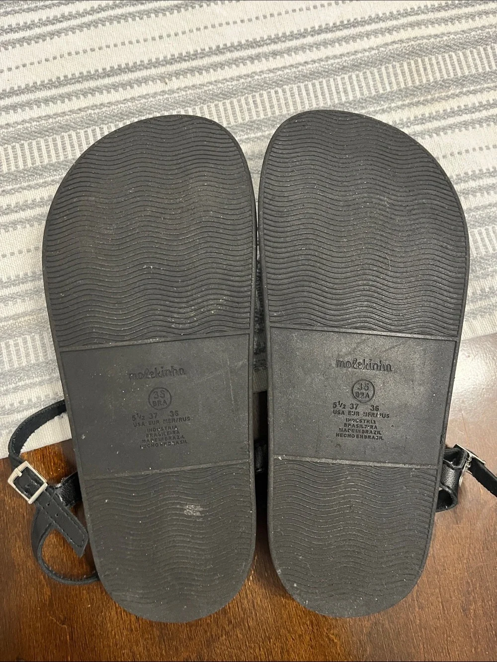 Girls' Black Sparkle-Strap Ankle Sandals